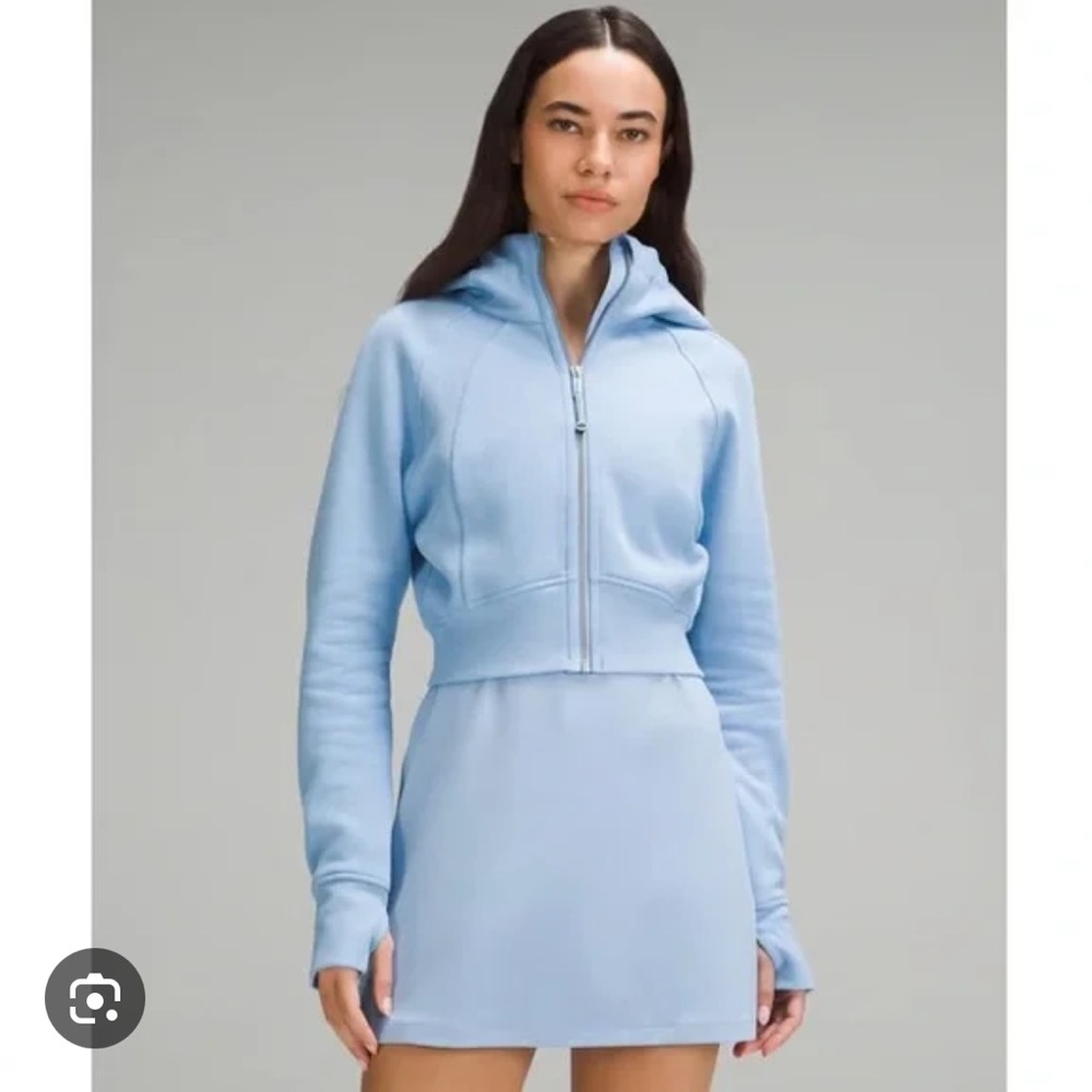 Lululemon scuba full zip crop hoodie Sinatra blue 6